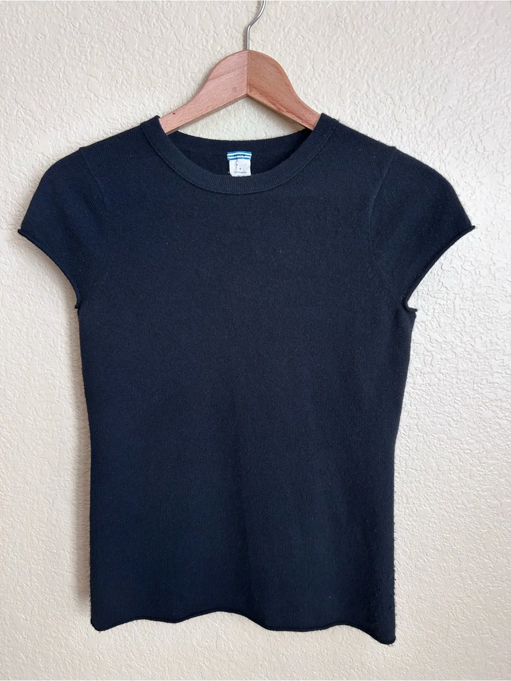 J. Crew Black Cashmere Short Sleeve Sweater